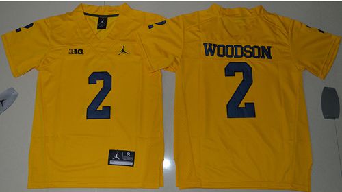 Wolverines #2 Charles Woodson Gold Jordan Brand Stitched Youth NCAA Jersey